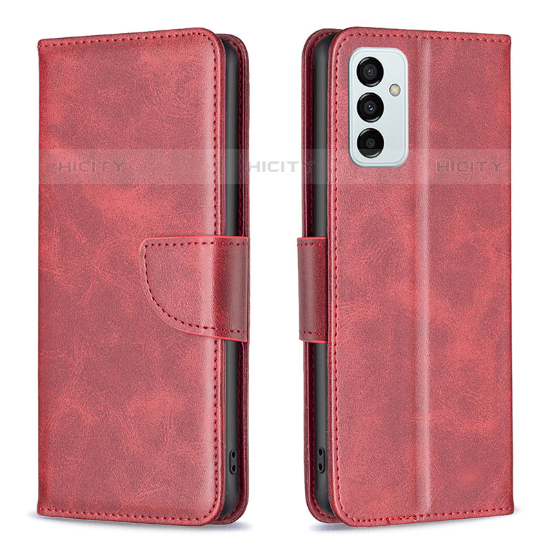 Coque Portefeuille Livre Cuir Etui Clapet B04F pour Samsung Galaxy M23 5G Rouge Plus