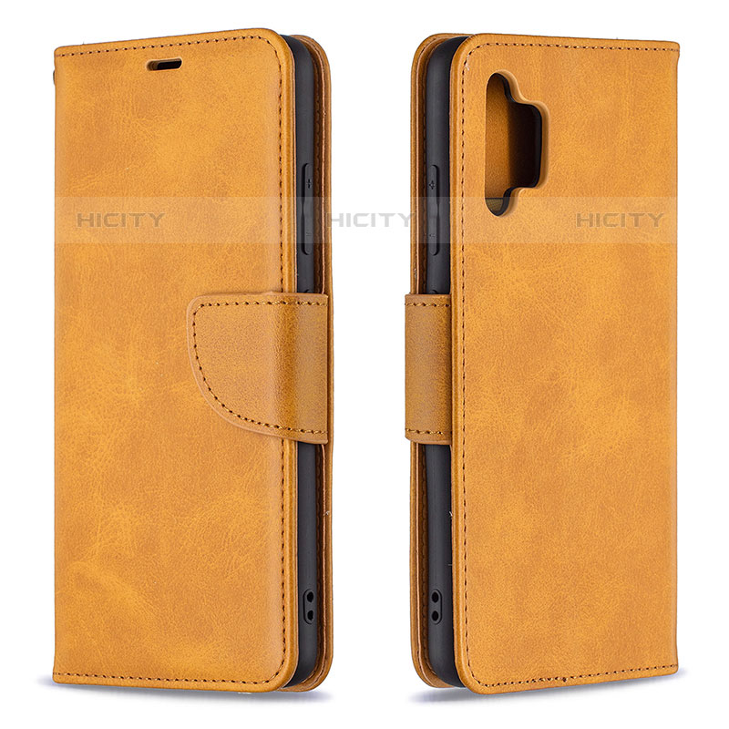 Coque Portefeuille Livre Cuir Etui Clapet B04F pour Samsung Galaxy M32 5G Brun Clair Plus