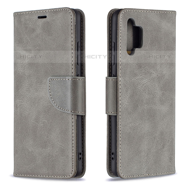 Coque Portefeuille Livre Cuir Etui Clapet B04F pour Samsung Galaxy M32 5G Gris Plus