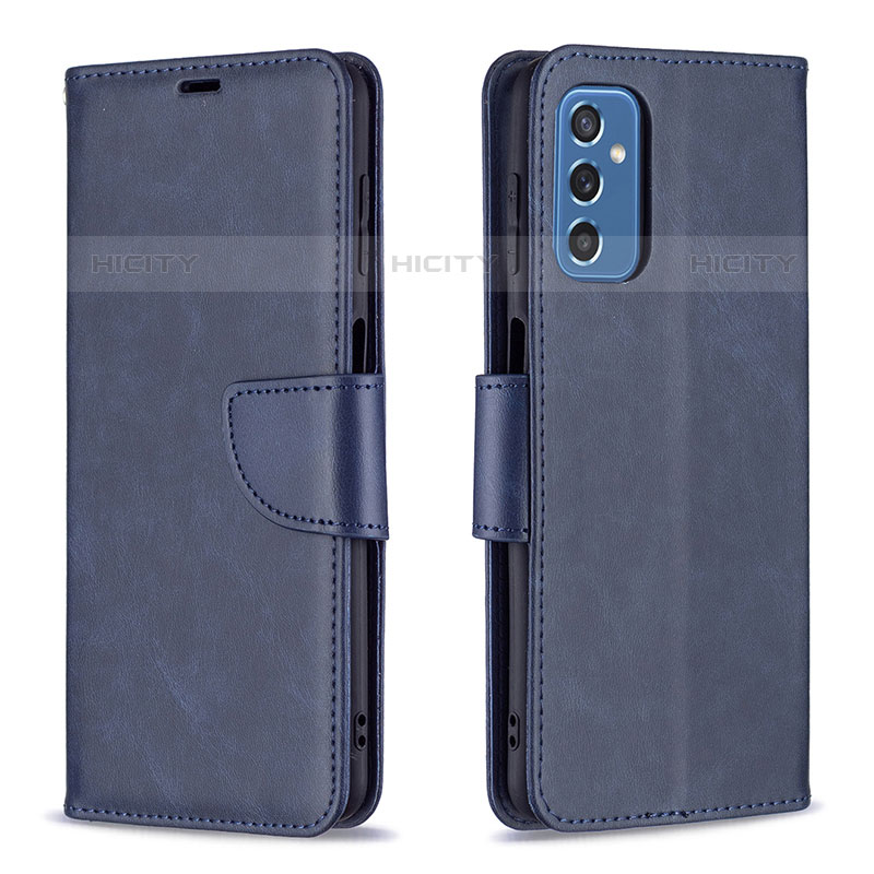 Coque Portefeuille Livre Cuir Etui Clapet B04F pour Samsung Galaxy M52 5G Bleu Plus