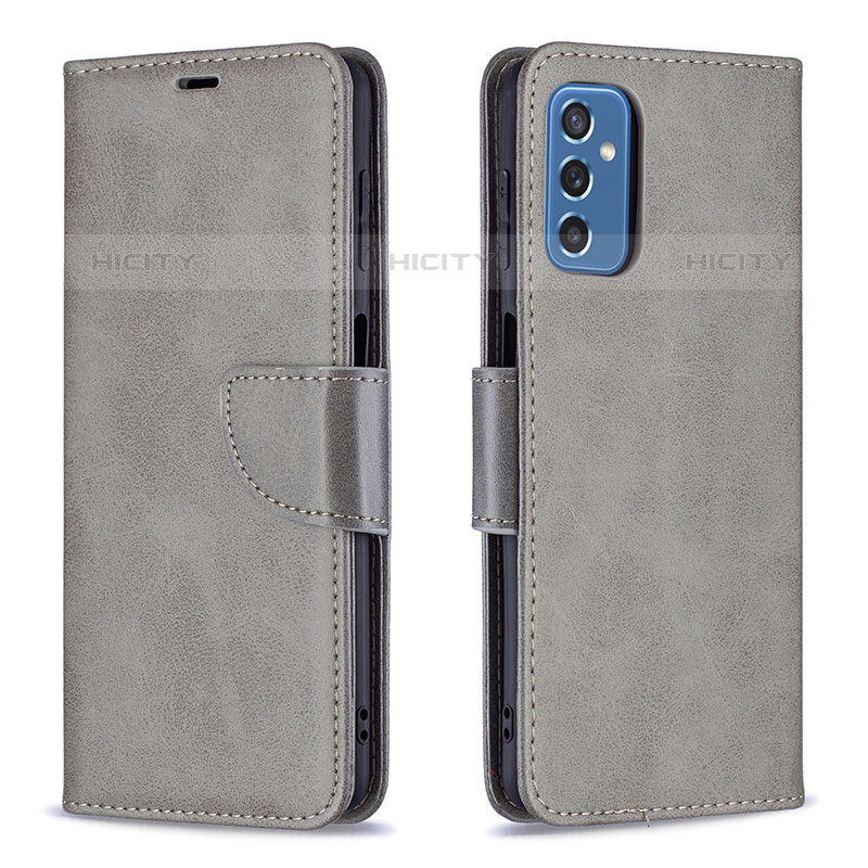 Coque Portefeuille Livre Cuir Etui Clapet B04F pour Samsung Galaxy M52 5G Gris Plus