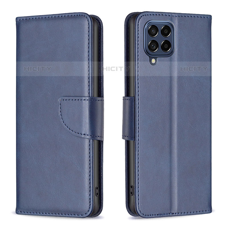 Coque Portefeuille Livre Cuir Etui Clapet B04F pour Samsung Galaxy M53 5G Bleu Plus