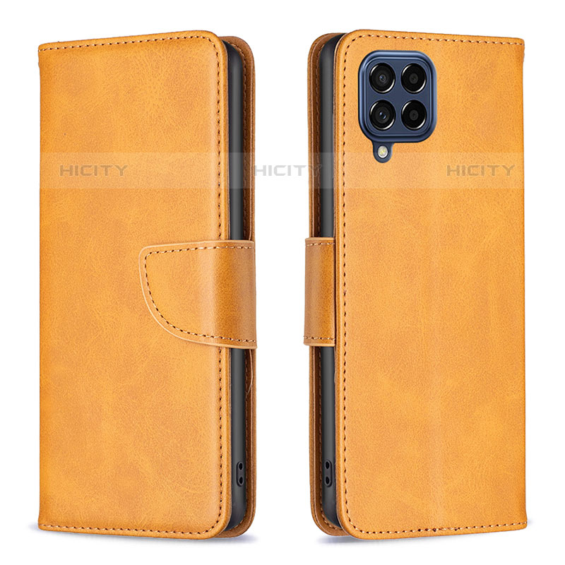 Coque Portefeuille Livre Cuir Etui Clapet B04F pour Samsung Galaxy M53 5G Brun Clair Plus