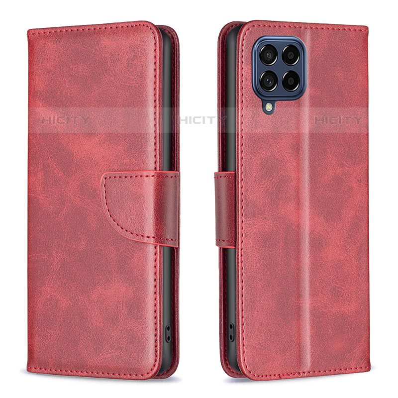 Coque Portefeuille Livre Cuir Etui Clapet B04F pour Samsung Galaxy M53 5G Rouge Plus