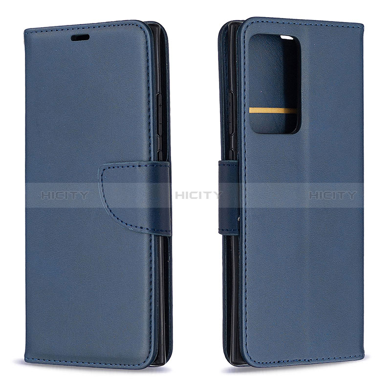 Coque Portefeuille Livre Cuir Etui Clapet B04F pour Samsung Galaxy Note 20 Ultra 5G Bleu Plus