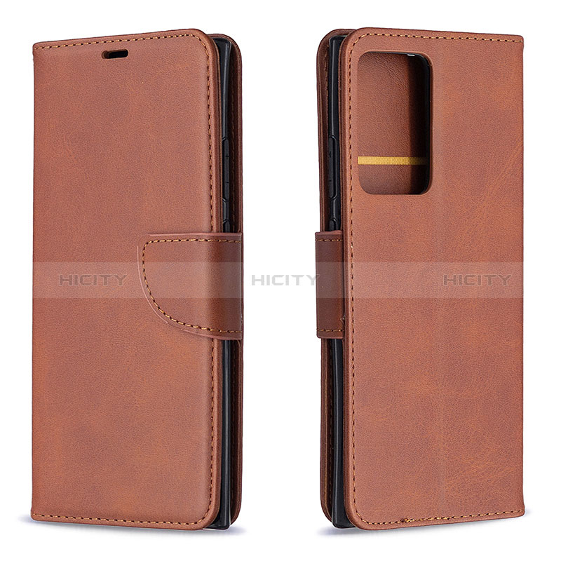 Coque Portefeuille Livre Cuir Etui Clapet B04F pour Samsung Galaxy Note 20 Ultra 5G Marron Plus