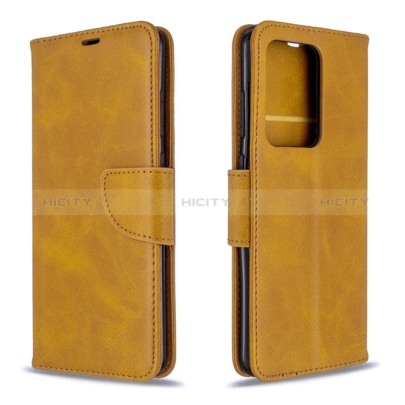 Coque Portefeuille Livre Cuir Etui Clapet B04F pour Samsung Galaxy S20 Plus 5G Brun Clair Plus