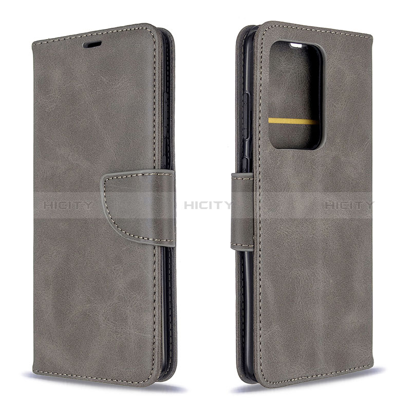 Coque Portefeuille Livre Cuir Etui Clapet B04F pour Samsung Galaxy S20 Plus 5G Gris Plus