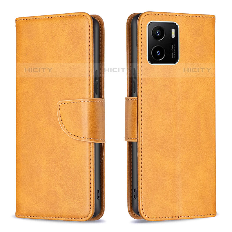 Coque Portefeuille Livre Cuir Etui Clapet B04F pour Vivo iQOO U5x Brun Clair Plus