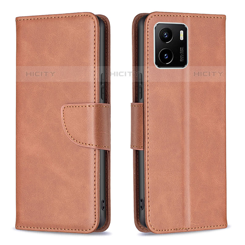 Coque Portefeuille Livre Cuir Etui Clapet B04F pour Vivo iQOO U5x Marron Plus