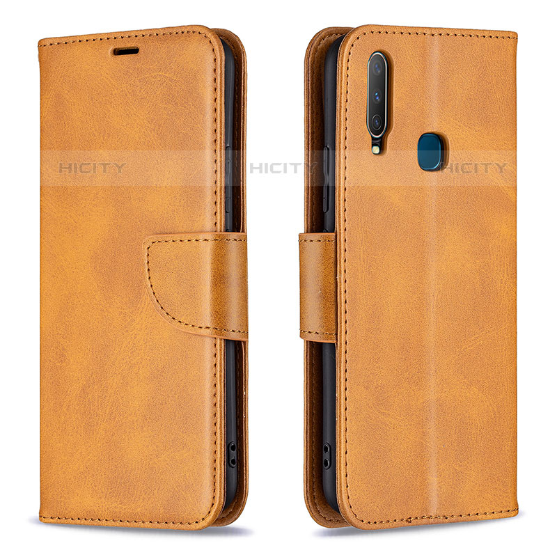 Coque Portefeuille Livre Cuir Etui Clapet B04F pour Vivo Y11 Brun Clair Plus