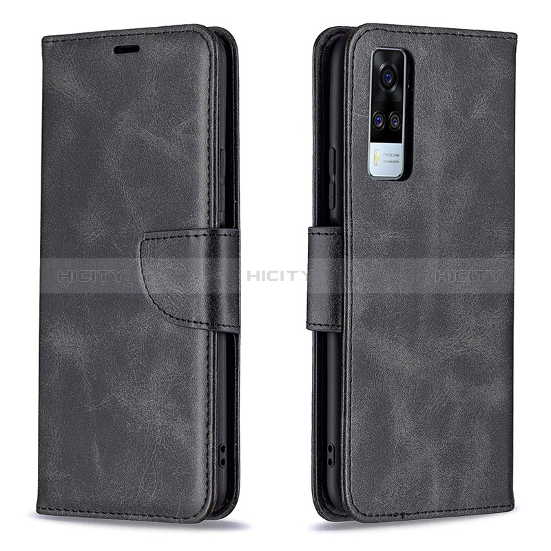 Coque Portefeuille Livre Cuir Etui Clapet B04F pour Vivo Y51 (2021) Noir Plus