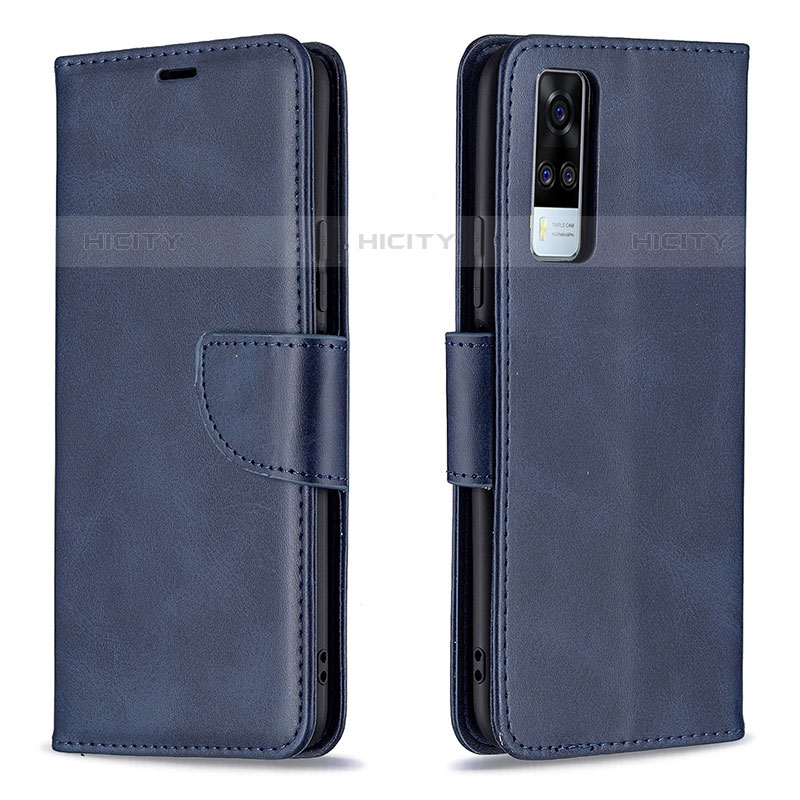 Coque Portefeuille Livre Cuir Etui Clapet B04F pour Vivo Y51A Bleu Plus