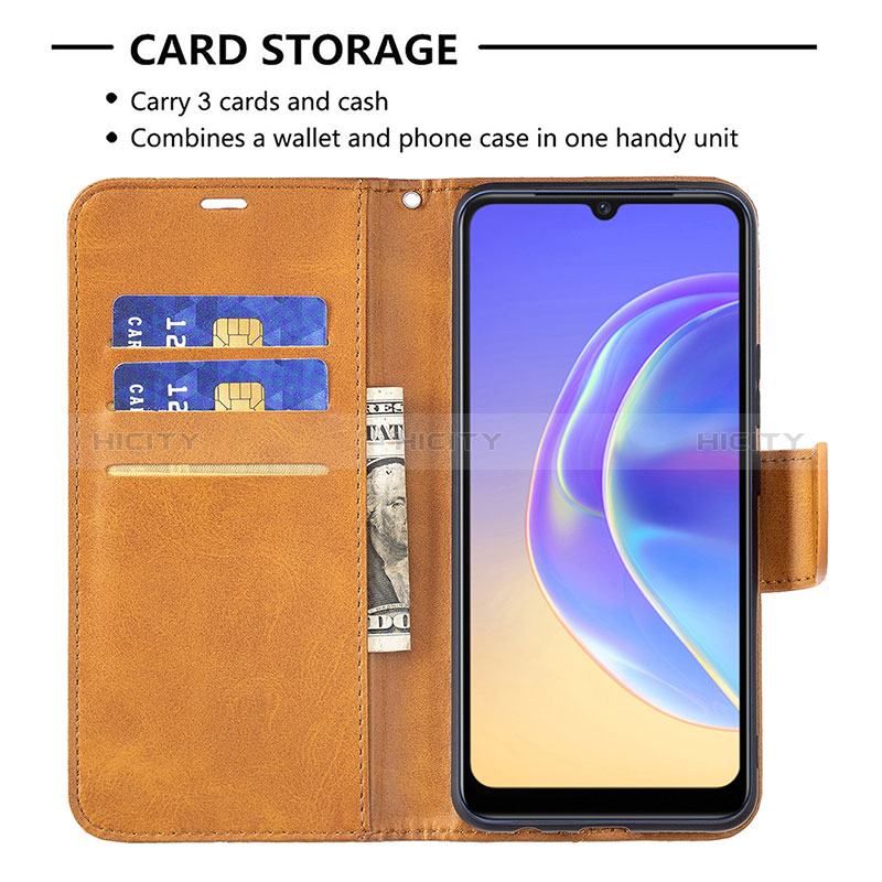 Coque Portefeuille Livre Cuir Etui Clapet B04F pour Vivo Y73 (2021) Plus