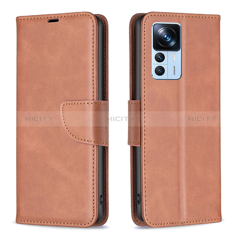 Coque Portefeuille Livre Cuir Etui Clapet B04F pour Xiaomi Mi 12T 5G Marron Plus