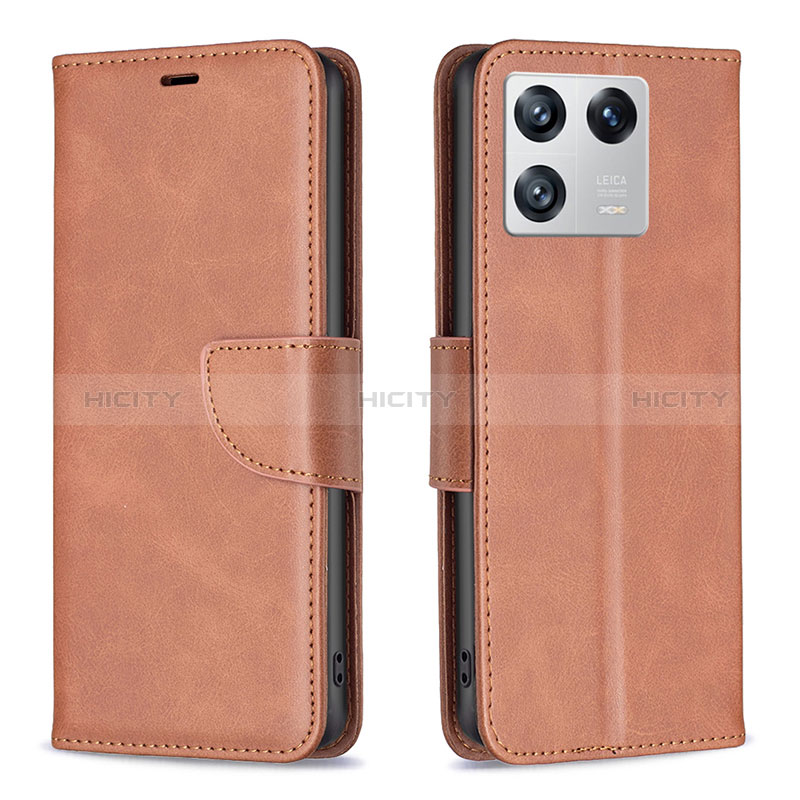 Coque Portefeuille Livre Cuir Etui Clapet B04F pour Xiaomi Mi 13 5G Marron Plus