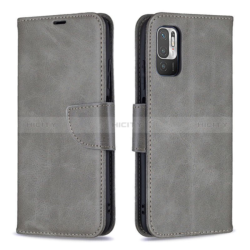 Coque Portefeuille Livre Cuir Etui Clapet B04F pour Xiaomi POCO M3 Pro 5G Gris Plus