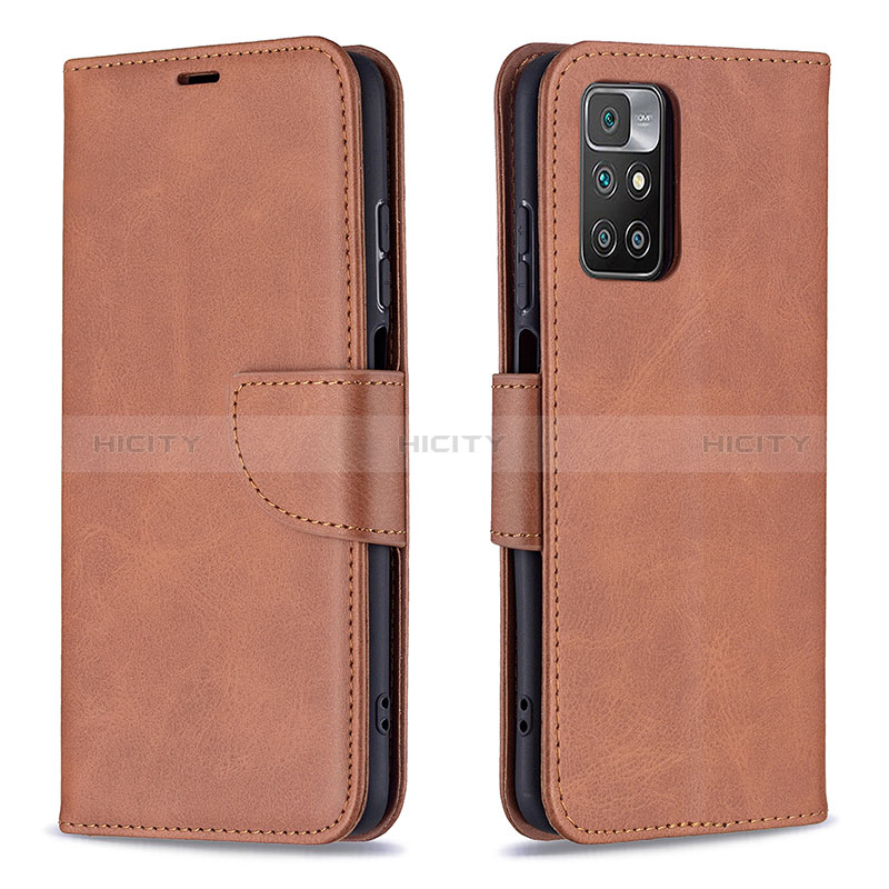 Coque Portefeuille Livre Cuir Etui Clapet B04F pour Xiaomi Redmi 10 (2022) Marron Plus