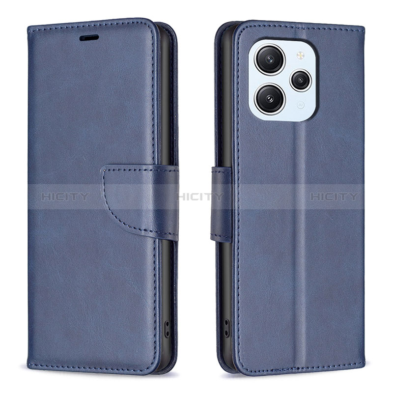 Coque Portefeuille Livre Cuir Etui Clapet B04F pour Xiaomi Redmi 12 4G Bleu Plus