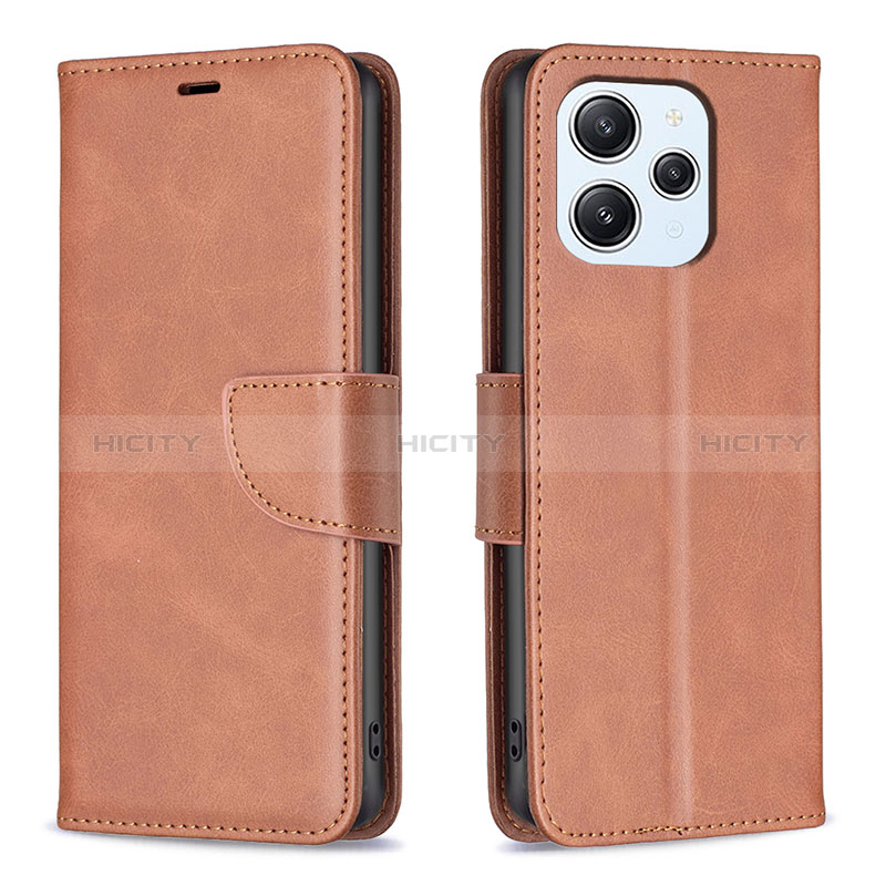 Coque Portefeuille Livre Cuir Etui Clapet B04F pour Xiaomi Redmi 12 4G Marron Plus