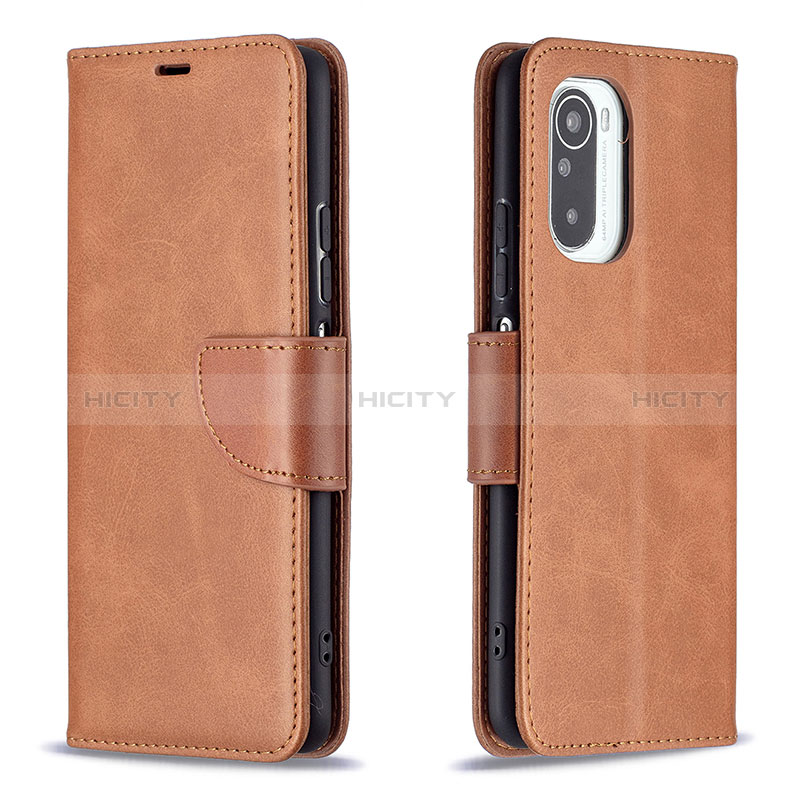 Coque Portefeuille Livre Cuir Etui Clapet B04F pour Xiaomi Redmi K40 Pro 5G Marron Plus