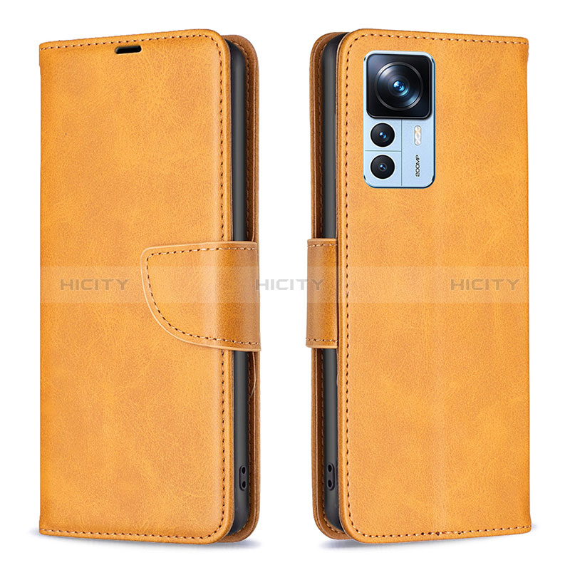 Coque Portefeuille Livre Cuir Etui Clapet B04F pour Xiaomi Redmi K50 Ultra 5G Brun Clair Plus