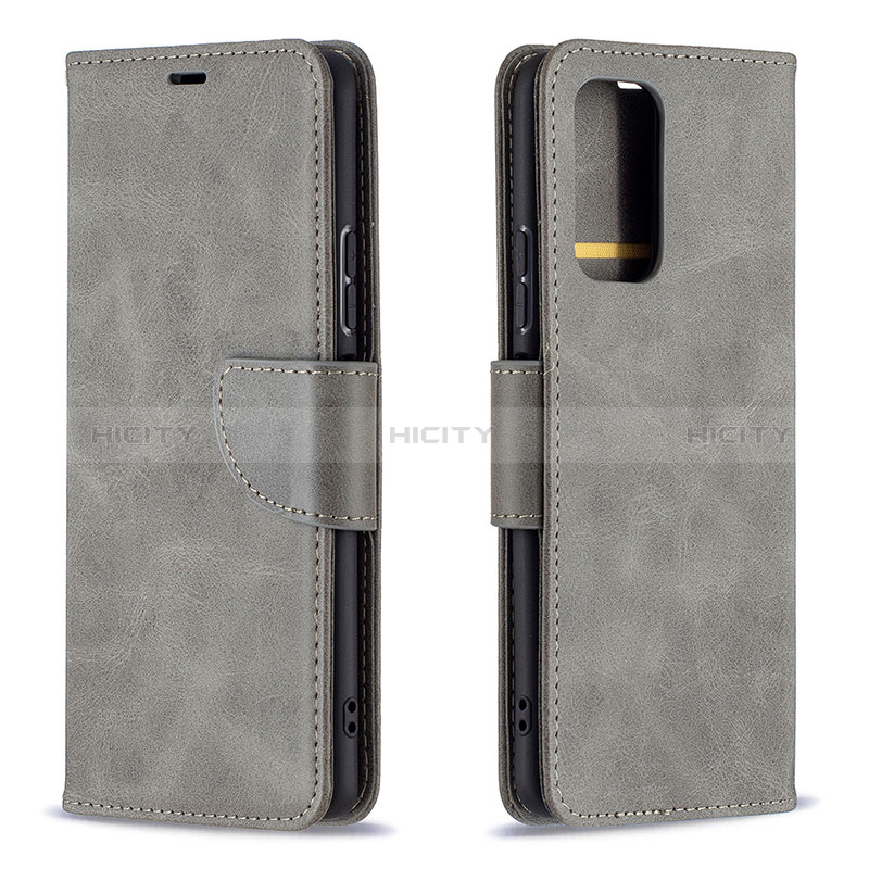 Coque Portefeuille Livre Cuir Etui Clapet B04F pour Xiaomi Redmi Note 10 Pro Max Gris Plus