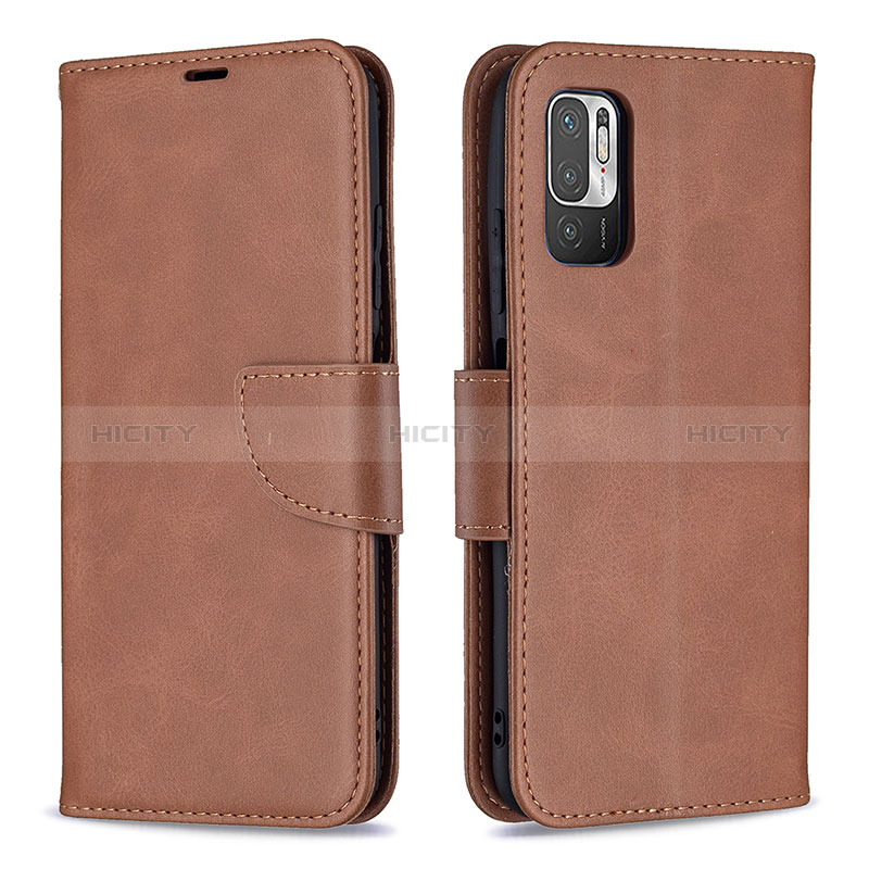 Coque Portefeuille Livre Cuir Etui Clapet B04F pour Xiaomi Redmi Note 10T 5G Marron Plus