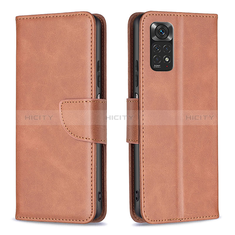 Coque Portefeuille Livre Cuir Etui Clapet B04F pour Xiaomi Redmi Note 11 4G (2022) Marron Plus