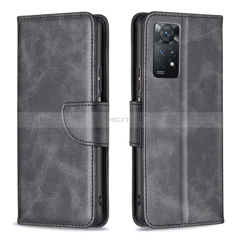 Coque Portefeuille Livre Cuir Etui Clapet B04F pour Xiaomi Redmi Note 11 Pro 4G Noir Plus