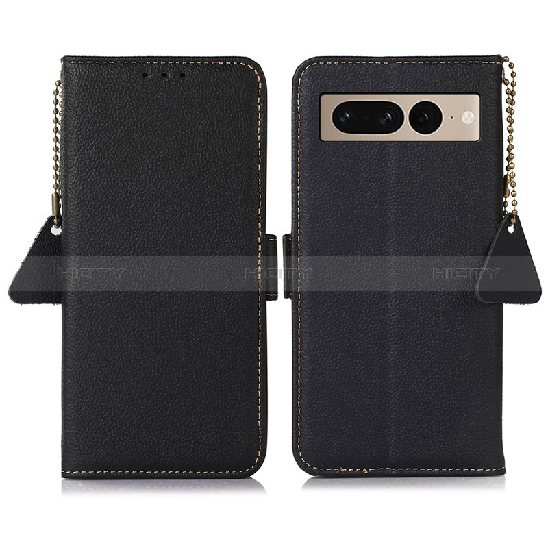 Coque Portefeuille Livre Cuir Etui Clapet B04H pour Google Pixel 7 Pro 5G Noir Plus