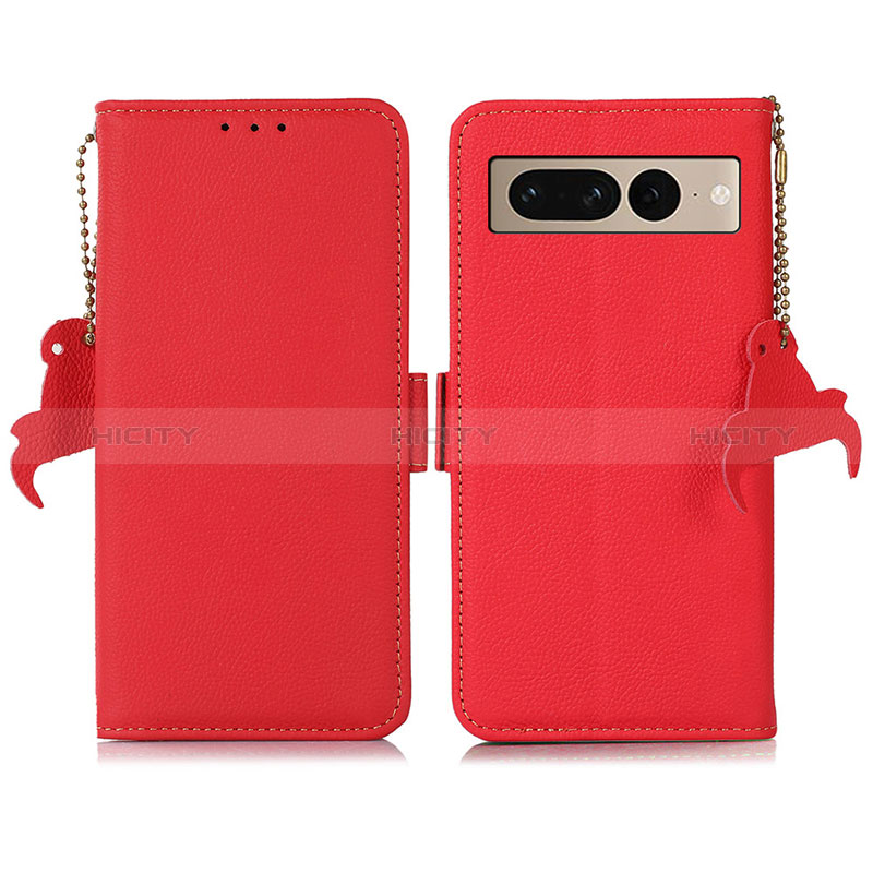 Coque Portefeuille Livre Cuir Etui Clapet B04H pour Google Pixel 7 Pro 5G Rouge Plus