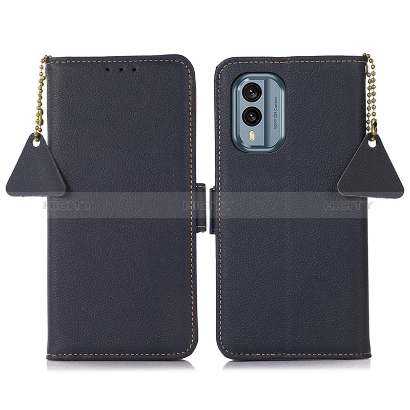 Coque Portefeuille Livre Cuir Etui Clapet B04H pour Nokia X30 5G Bleu Plus