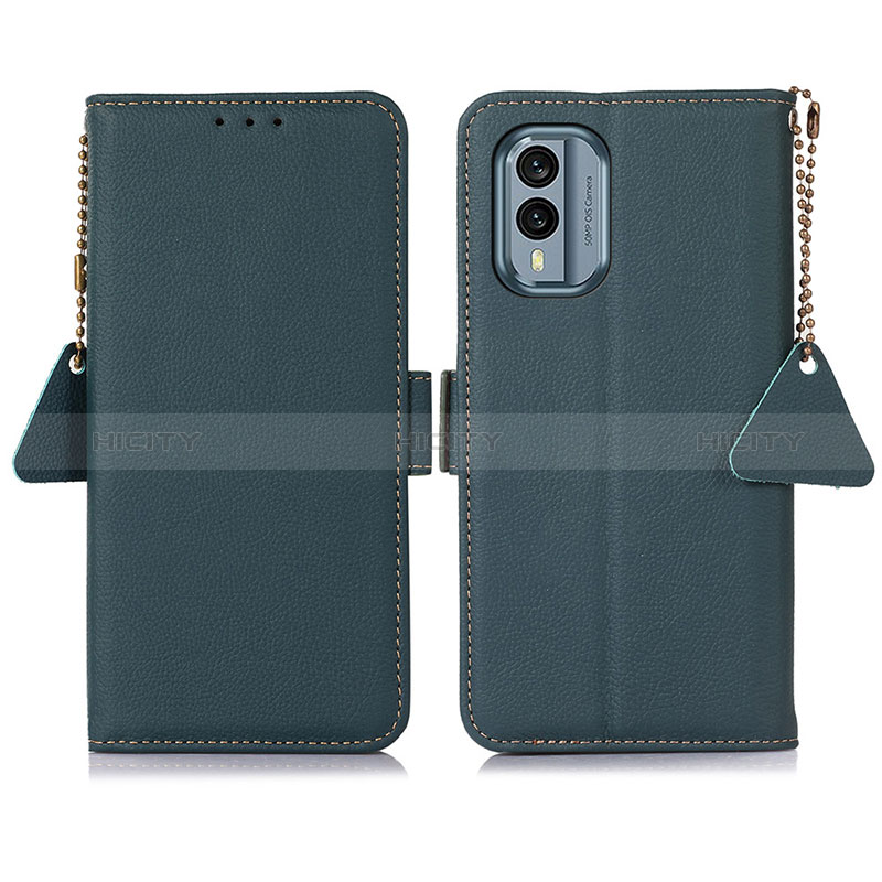 Coque Portefeuille Livre Cuir Etui Clapet B04H pour Nokia X30 5G Vert Plus