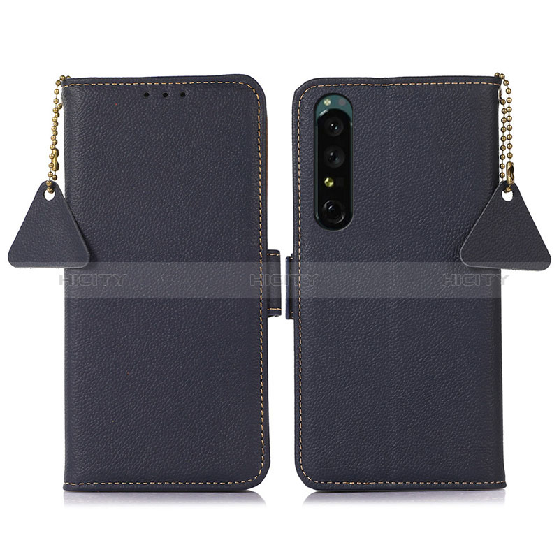 Coque Portefeuille Livre Cuir Etui Clapet B04H pour Sony Xperia 1 IV Bleu Plus