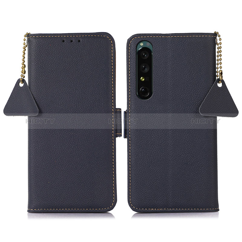 Coque Portefeuille Livre Cuir Etui Clapet B04H pour Sony Xperia 1 IV SO-51C Bleu Plus