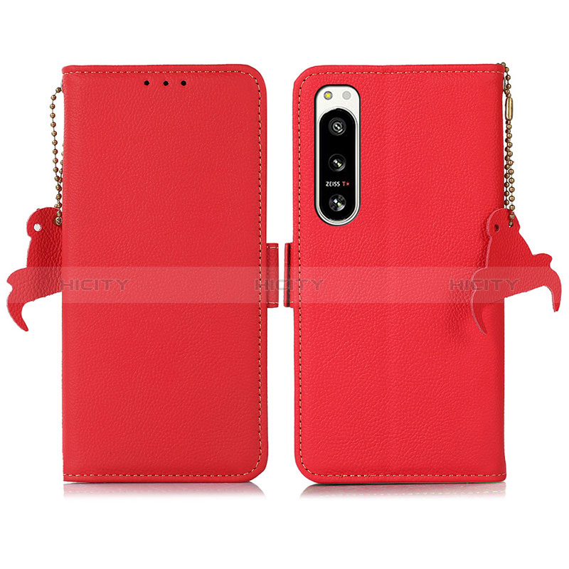 Coque Portefeuille Livre Cuir Etui Clapet B04H pour Sony Xperia 5 IV Rouge Plus