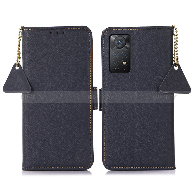 Coque Portefeuille Livre Cuir Etui Clapet B04H pour Xiaomi Redmi Note 11 Pro 4G Bleu Plus