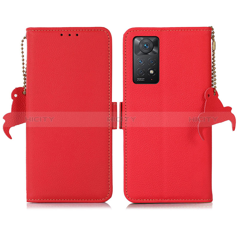 Coque Portefeuille Livre Cuir Etui Clapet B04H pour Xiaomi Redmi Note 11 Pro 5G Rouge Plus