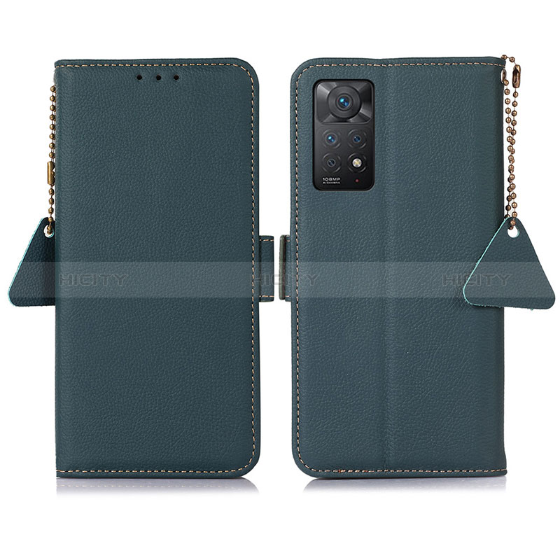 Coque Portefeuille Livre Cuir Etui Clapet B04H pour Xiaomi Redmi Note 11 Pro 5G Vert Plus