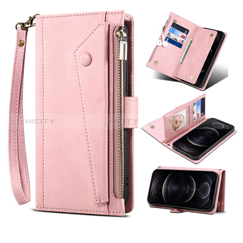 Coque Portefeuille Livre Cuir Etui Clapet B04S pour Samsung Galaxy S20 Ultra 5G Or Rose Plus