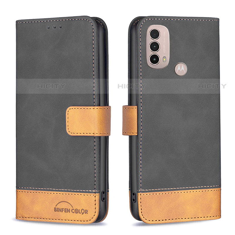 Coque Portefeuille Livre Cuir Etui Clapet B05F pour Motorola Moto E40 Noir Plus