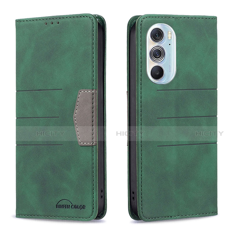 Coque Portefeuille Livre Cuir Etui Clapet B05F pour Motorola Moto Edge 30 Pro 5G Vert Plus