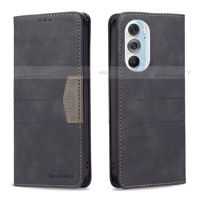 Coque Portefeuille Livre Cuir Etui Clapet B05F pour Motorola Moto Edge Plus (2022) 5G Noir Plus