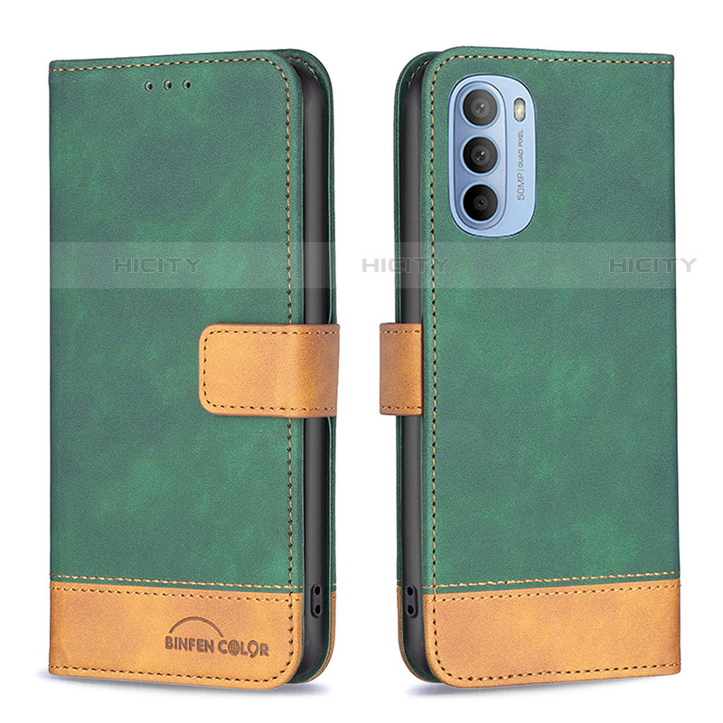 Coque Portefeuille Livre Cuir Etui Clapet B05F pour Motorola Moto G31 Vert Plus