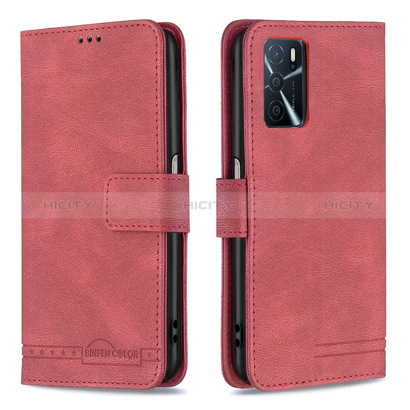 Coque Portefeuille Livre Cuir Etui Clapet B05F pour Oppo A16 Rouge Plus