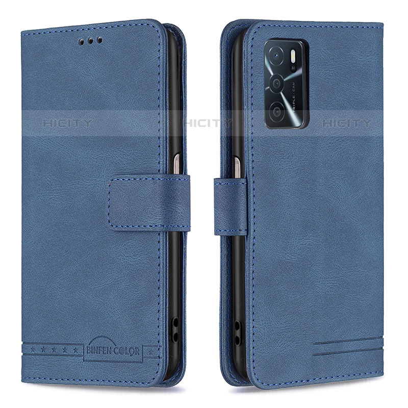 Coque Portefeuille Livre Cuir Etui Clapet B05F pour Oppo A16s Bleu Plus