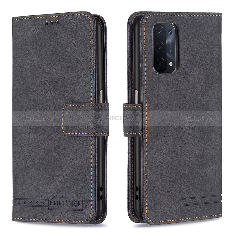 Coque Portefeuille Livre Cuir Etui Clapet B05F pour Oppo A54 5G Noir Plus