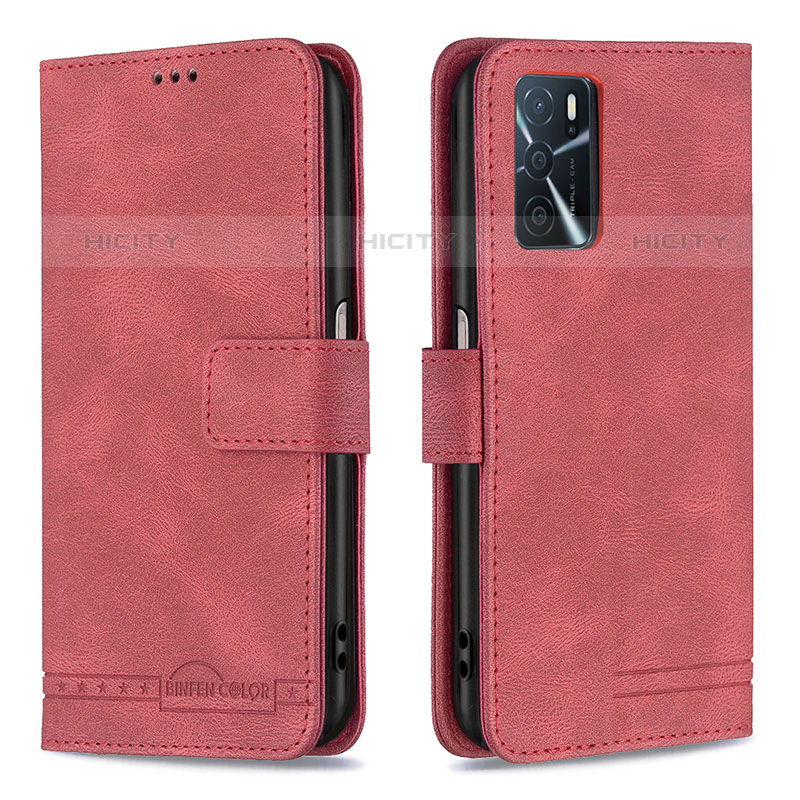 Coque Portefeuille Livre Cuir Etui Clapet B05F pour Oppo A54s Rouge Plus