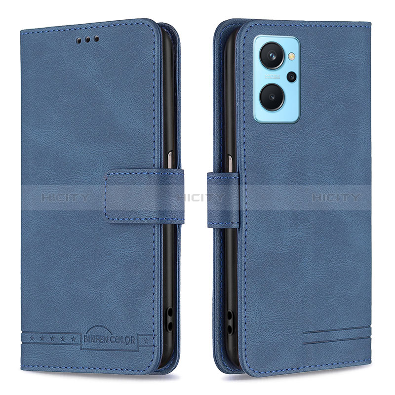 Coque Portefeuille Livre Cuir Etui Clapet B05F pour Oppo A96 4G Bleu Plus